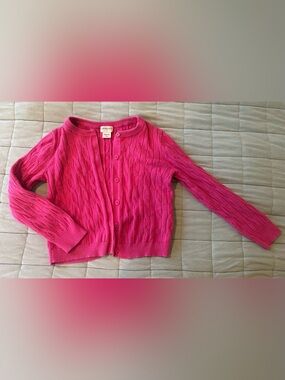Crewcuts Girls' Hot Pink Cable Knit Cardigan